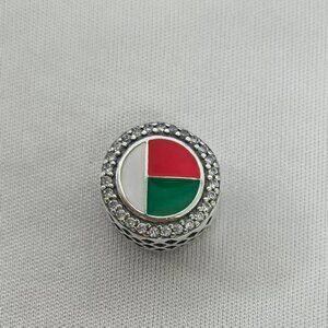 Pandora Madagascar Flag Bead Charm Pendant, S925 Silver Jewelry